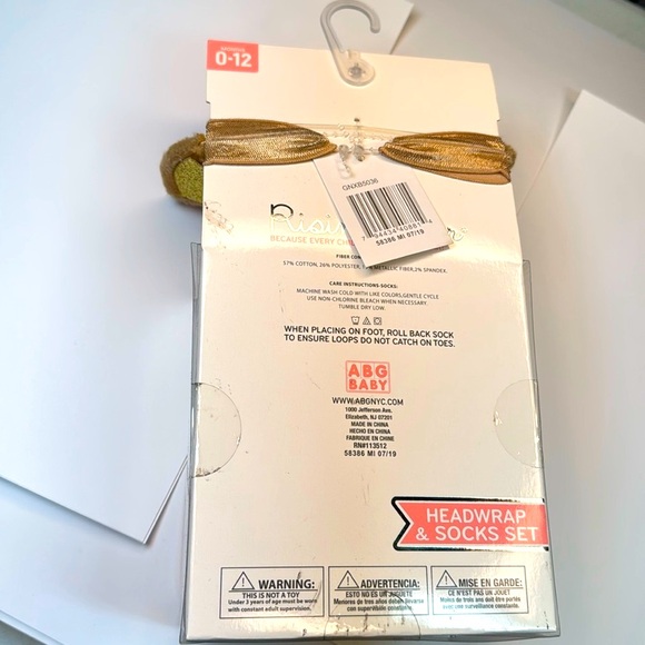 Rising Star Rudolph Headwrap Socks Christmas BABY SIZE 0-12 mos NWOT - Picture 6 of 6